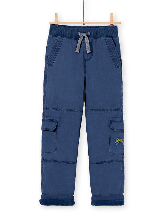 Pantalon battle bleu foncé doublé micropolaire enfant garçon KOSAPAN / 20W902O1PANC202